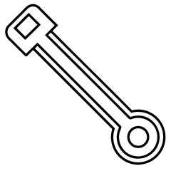 Hex Wrench Minimalist Vector Illustration