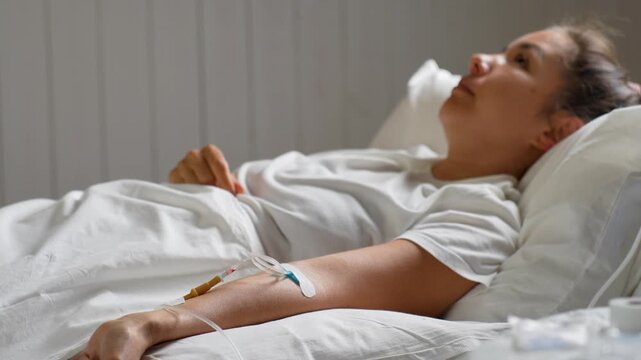 Close-up of IV Drip Cannula in Patient's Arm