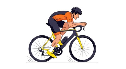 Obraz premium Cyclist Riding Bike for Sport and Fitness