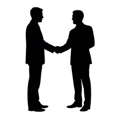 Professional handshake silhouette of two businessmen