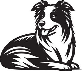 Border Collie Dog Vector – Silhouette 