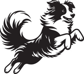 Border Collie Dog Vector – Silhouette 