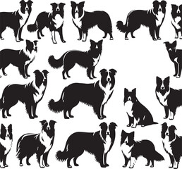 Border Collie Dog Vector – Silhouette 