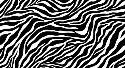 Zebra stripes pattern: A striking and visually engaging image showcasing a seamless pattern of iconic zebra stripes. The high-contrast design offers versatility for creative projects. 