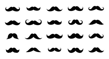Mustache pattern: A collection of meticulously crafted mustache silhouettes, perfect for design projects, embodying retro charm and adding a touch of vintage flair. 