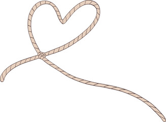 Cowgirl Rope Heart Loop Knot Illustration