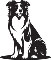 Border Collie Dog Vector – Silhouette 