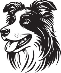 Border Collie Dog Vector – Silhouette 