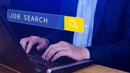Job search concept, find your career, using looking at online website, Concept of career...