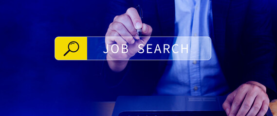 Job search concept, find your career, using looking at online website, Concept of career...