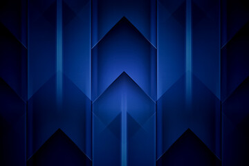 Blue abstract geometric background with sharp angles and glowing lines, modern futuristic design