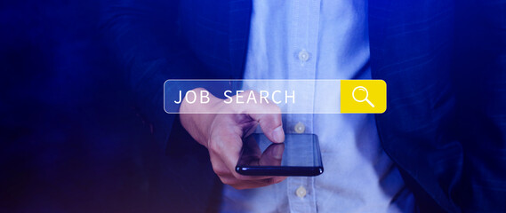 Job search concept, find your career, using looking at online website, Concept of career...