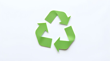 Fototapeta premium Green recycle symbol promoting environmental awareness and sustainable practices