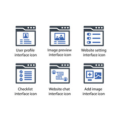 User profile, Image preview, Website setting, Checklist, Website chat, Add image, icon