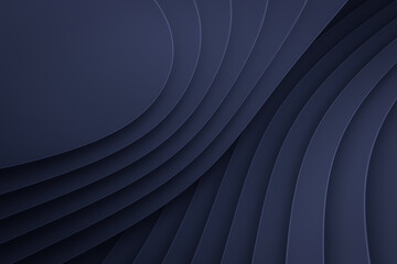 Dark blue abstract background with wavy layers and smooth curved lines, modern elegant design