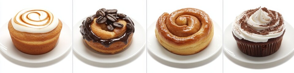 Fototapeta premium A Beautiful Display of Delicious Coffee Infused Pastries and Treats for Every Food Lover s Delight