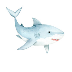 Oceanic Predator: An artistic depiction of a graceful shark, navigating the depths with calm power. Perfect for evoking the mystery of the deep ocean and a child-like wonder.