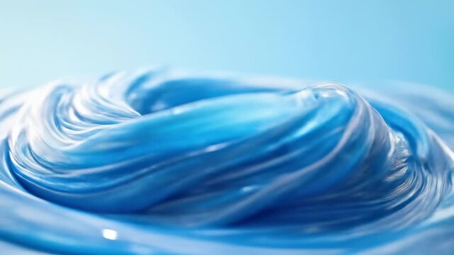 Close-up of blue slime, swirling and twisting