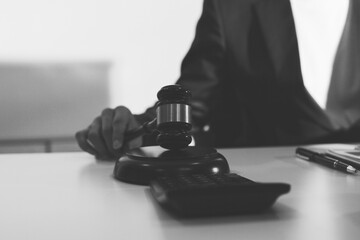 Lawyer explained to the client about the law that must be brought against the court case.
