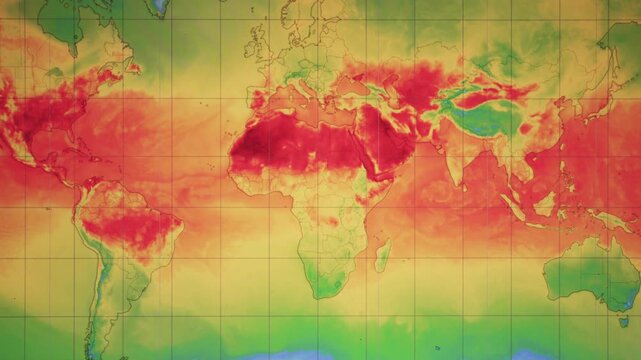 The weather forecast interface on the digital screen shows the temperature., Global warming concept
