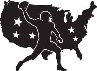 Fototapeta premium USA Quarterback Throw SVG
