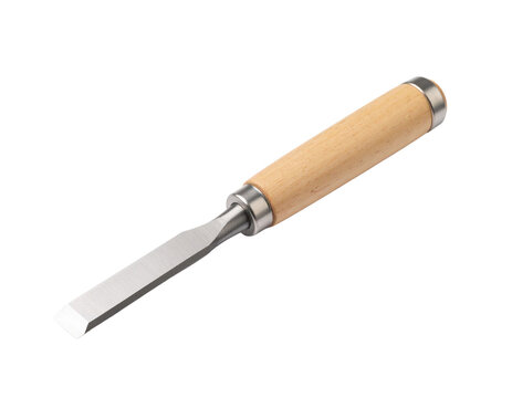 Wood Chisel with Wooden Handle &ndash; Isolated on Transparent Background

