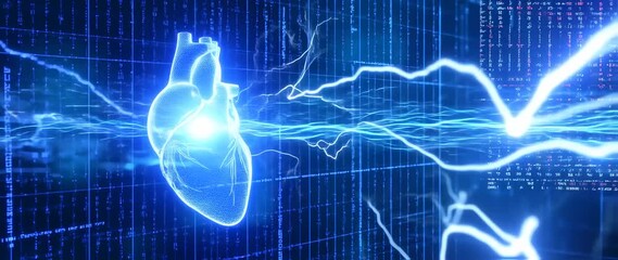 Digital illustration of a human heart - Powered by Adobe
