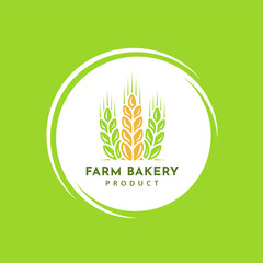 Wheat logo vintage isolated on green background
