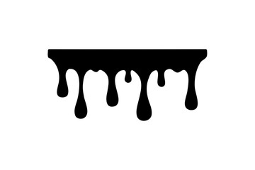 Black dripping paint silhouette vector, paint splashes symbol