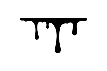 Black dripping paint silhouette vector, paint splashes symbol