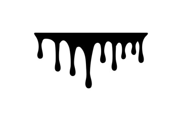 Black dripping paint silhouette vector, paint splashes symbol