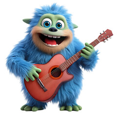 3d zombie plays the guitar