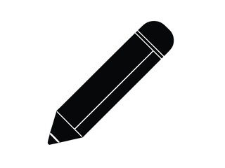 Black and White Pencil Icon Illustration for Design and Education