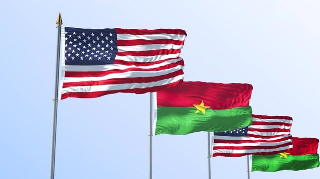 A Row Of United States And Bulgaria Fla