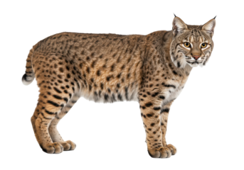 Isolated Bobcat with Striking Spotted Coat