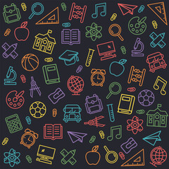 Back To School Blackboard Seamless Pattern