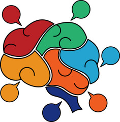 Colorful Brain Infographic Step Elements