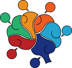 Colorful Brain Infographic Step Elements