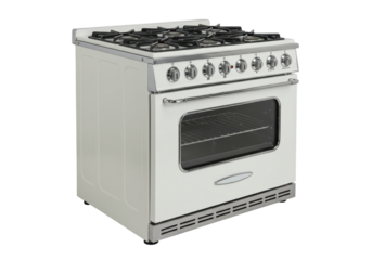 Isolated Modern White Gas Stove Oven