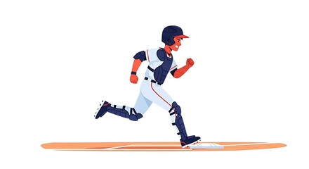Baseball Player Running to Base with Energy and Determination