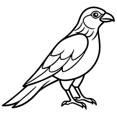 Line Art Sparrowhawk Silhouette