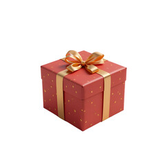 Obraz premium Red Gift Box with Gold Ribbon - Present Box | Holiday Gift | Christmas Present | Gift Wrapping | Festive Package | Special Gift