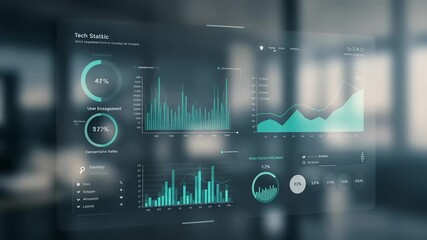 Data visualization dashboard with various charts and graphs - Powered by Adobe
