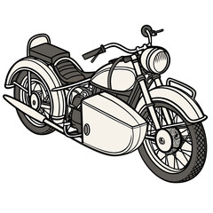 Classic cream motorbike with sidecar vintage © MST CHIN BANU BEGUM