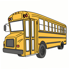 Bright yellow school bus with black accents transportation