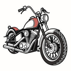 Classic motorcycle with red tank and chrome details