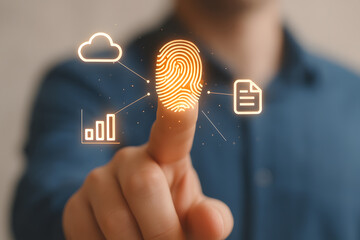 Fingerprint scanning for secure access to cloud data and document management systems