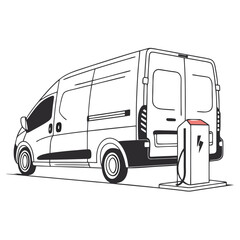 Electric cargo van charging station electric van electric vehicle