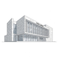 Fototapeta premium Modern Public Library