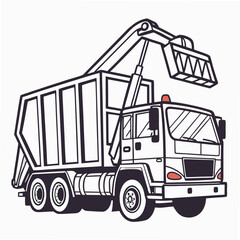 Garbage truck with lifting arm waste collection sanitation vehicle